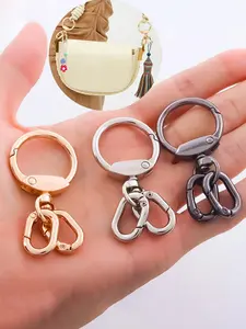 1/2Pcs Swivel Clasp Clip Keyring,Metal Lobster Claw Clasps,Swivel Clasp Clip with Key Rings for Keychain Making,DIY Crafts,Three-way Spring Buckle Clip Swivel Lobster Claw Hook Bag Strap Buckle Open Snap Hooks Accessory For Bag Charms Backpack Pendant