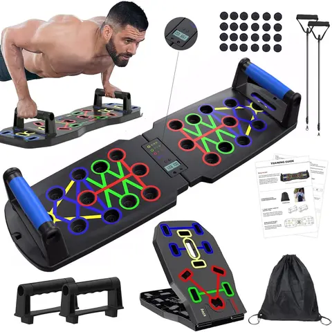 Solid Push Up Board Home Workout Equipment Multi-Functional Pushup Stands System Fitness Floor Chest Muscle Exercise Professional Equipment Burn Fat Strength Training Arm Men & Women Weights,body training machine training equipment