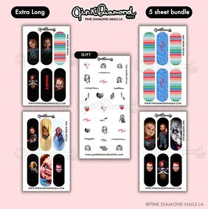 Halloween chuckiez Nail Art bundle Kits nail water decals nail art transfers