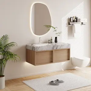 Brown Wood Modern Bathroom Vanity - Elegant Design, Natural Finish, Ideal for Everyday Use Furniture Cabinet