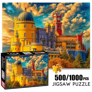 1pc 1000 piece adult puzzle 70x50cm Colorful Castle with Domes and Towers 500 pieces of paper jigsaw puzzle, suitable for adults and families, large-scale DIY puzzle interactive toy games, birthday