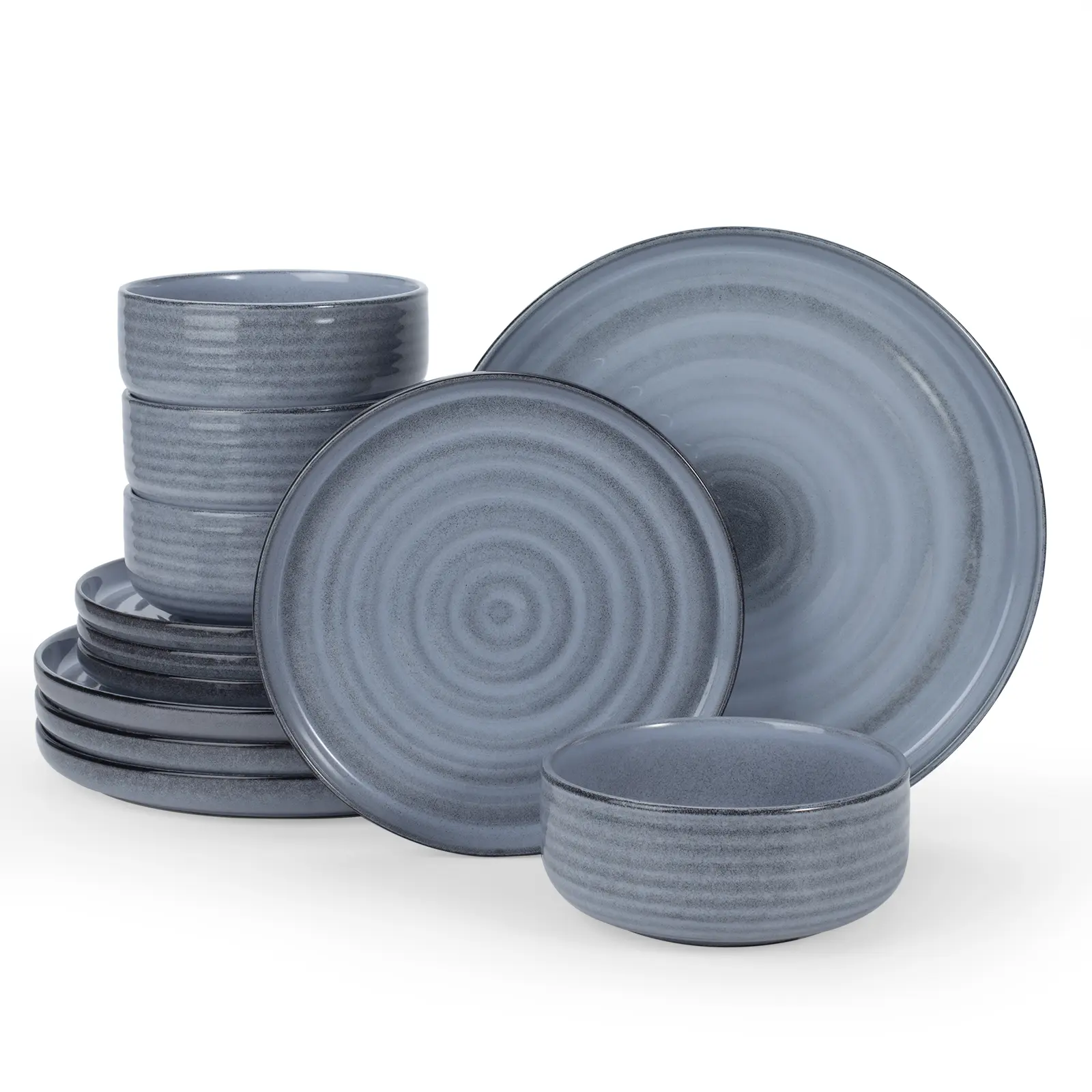 Famiware Uranus 12-Piece Ceramic Tableware Set - Dish, Dinnerware Service Set for Birthday Gatherings, Bundled Dinner Sets