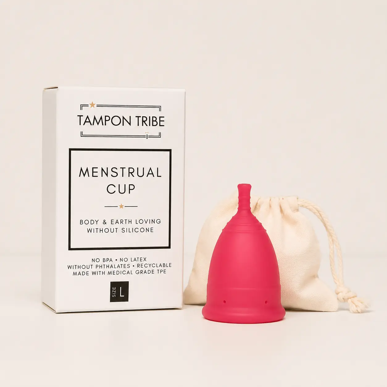 Menstrual Cup Medical-Grade TPE, Leak-Proof, BPA-Free, Reusable Period Cup