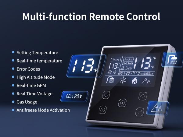 65,000 BTU RV Tankless Water Heater, High Altitude Available, 12V, CSA Certificated, with Multi-function Controller, On Demand Instant Hot Water Heater, Compatible with all RVs