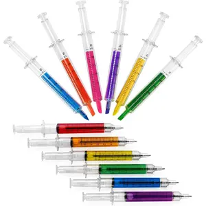 6  Ballpoint Pens + 6  Highlighters,  Pen Multi Color Novelty Pen for Student School Supplies(12 Pack)