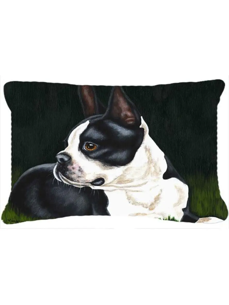 Boston Terrier Decorative Fabric Pillow, 16x3x12 in, Fade-Resistant, Machine-Washable Soft Furnishing for Bedding, 16 X 3 X 12 In