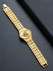 Fashion 18k Gold Plated Lion Head Bracelet, Fashion Wrist Jewelry, Punk Hip Hop Couple Jewelry, Business Streetwear, Daily Wear, Father's Day Gift