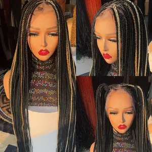 Black Knotless  braided wig with high