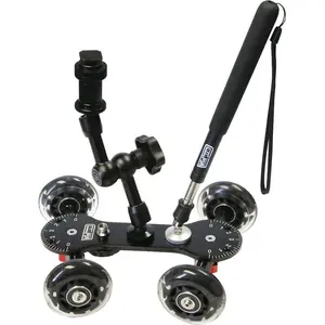 -22 Professional   - Rolling Slider for DLSR Cameras & Camcorders Ideal for Low-Level  & Panning 25 Lbs Capacity Smooth Rubber Wheels 7 Mounting Points & Extendable Handle