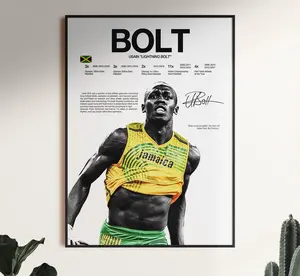 Usain Bolt Poster, Sprinting Wall Art, Track and Field Print, Olympic , Athletics Room Decor, Sports Fan Gift, Runner Print - POSTER NO FRAME