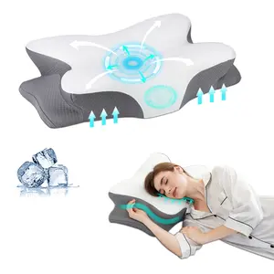 Memory Foam Pillows, Ergonomic Pillow for Neck Pain Relief, Bed Pillow for Sleeping, Cervical Neck Pillow for Side, Back, Stomach Sleeper with Cool Pillowcase, Side Sleeper Pillows for Adults