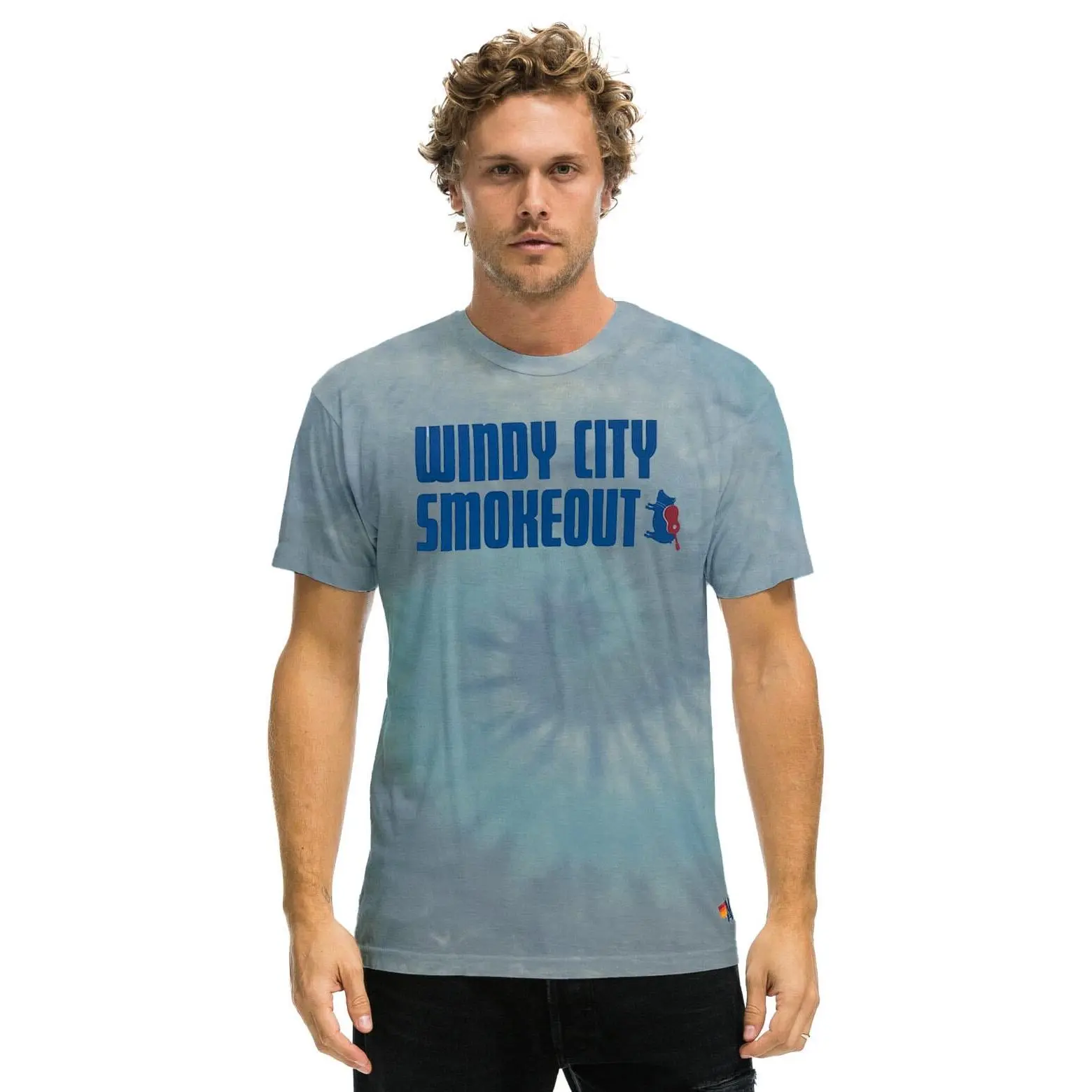 WINDY CITY SMOKEOUT 2023 TEE - TIE DYE HEATHER BLUE