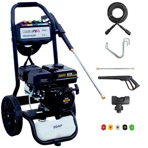 [OSAK APR] 3500PSI Gas Pressure Washer, 2.5GPM Gas Powered High Pressure Washer with 212CC RATO Engine, 5PCS Adjustable Nozzles, Onboard Soap Tank, Spray Gun and Wand, Multi use. Black Color
