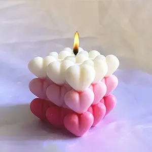 1pc New Heart-shaped Magic Ball Silicone Candle Mold DIY Pyramid Honeycomb Candle Making Soap Resin Mold Gift Crafts Home Decoration Handmade Gifts Wax Melts