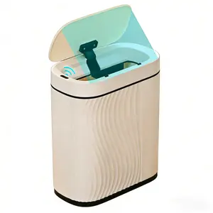 Touchless Smart Trash Can with Lid – Perfect for Bathroom & Living Room, Space-Saving Design