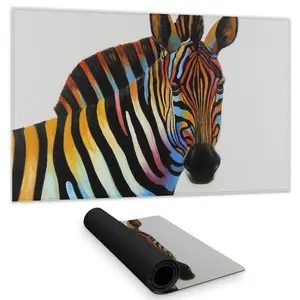 Begin Home Decor C1DM1424XVI73I 14 x 24 in. Blue Wildlife Desk Mat - Colorful Zebra Profile - Home Decor