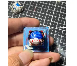 Handmade Tribal Face Artisan Keycap - Custom Resin ESC Key for Mechanical Keyboards