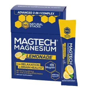 MagTech Magnesium Lemonade - Supports your brain health and improves your sleep*. - Magnesium Drink - Contains Magnesium Glycinate, Magnesium l-Threonate (MagTein), and Magnesium Taurate