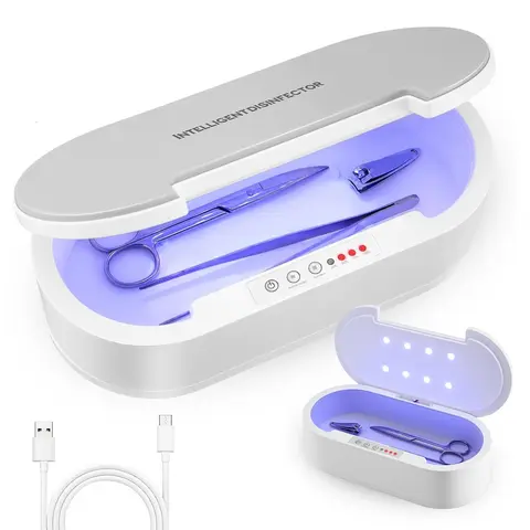 Intelligent Sterilizer Box, 1 Box Large Capacity Sterilizer Case, Multifunctional Sterilizer Boxes, Nail Tool Sterilizer for Nail Salon, Jewelry, Phone & Makeup Accessories, Electric