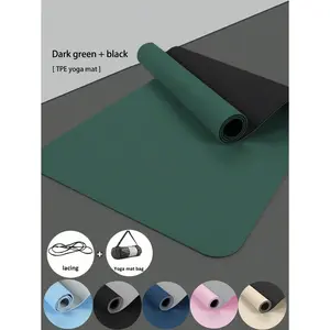 TPE Yoga Mat, Non-Slip, Fitness Exercise Mat With Carrying Strap, Suitable For Home, Pilates, And Floor Workouts