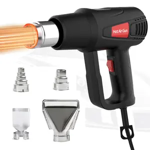 2000W Heat Gun, Heavy Duty Fast Heating Hot Air Gun Kit Dual-temperature Setting, Hot Heat Gun with Overheat Protection, with 63inch Cord & Reflector Nozzle for Crafting, Vinyl Wrap, Embossing, Shrink Tubing/Wrapping, Auto Body Work,Epoxy Resin,Crafts