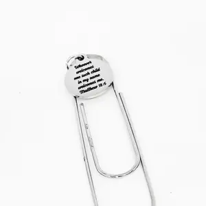 Matthew 18 5 Whoever Welcomes One Such Child Bookmark Stainless Steel Scripture Charm Faith Gift