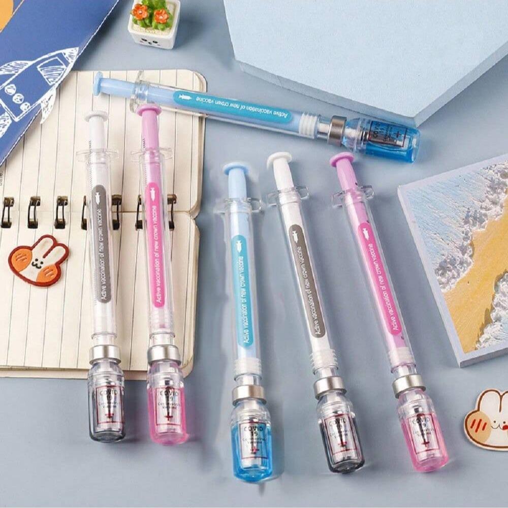 Creative Syringe-Shaped Gel Pen, 3 Counts Portable 0.5mm Multi-purpose Writing Pen, Modern Funny Writing Pen, Unique Pens for Students Office Workers, Writing Markers Supplies, Office Stationery & Supplies