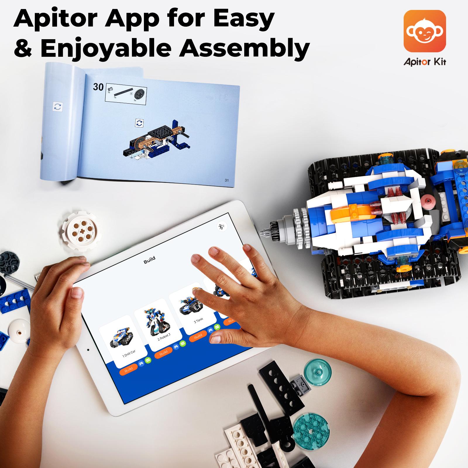 Apitor STEM Robot Toy 6-in-1 Robot Building Kit, suitable for boys aged 8-12, APP remote control STEM coding toy, educational robot gift, suitable for children aged 6-15. Birthday gifts, parent-child activities Apitor STEM Robot Toy 6-in-1 Robot Building Kit, suitable for boys aged 8-12, APP remote control STEM coding toy, educational robot gift, suitable for children aged 6-15. Birthday gifts, parent-child activities