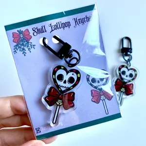 Skeleton Lollipop Keychain - Christmas Halloween Keychain - Nightmare Before Christmas Inspired Accessories