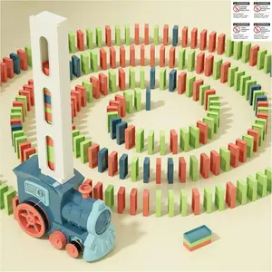 Kids Games Domino Train Toys, Automatic Stacking Creative Game,STEM Montessori Toy for Boys,Summer Autistic Christmas Birthday Gifts Toddler Girls, Stacker
