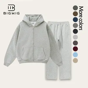 BIGWIG Men's two-piece set Loose-fitting Hooded Sweatshirt and Wide-Leg Sweatpants - Y2K Casual Sportswear Set, suitable for sports/everyday wear Classic sweatshirt boxy  fit