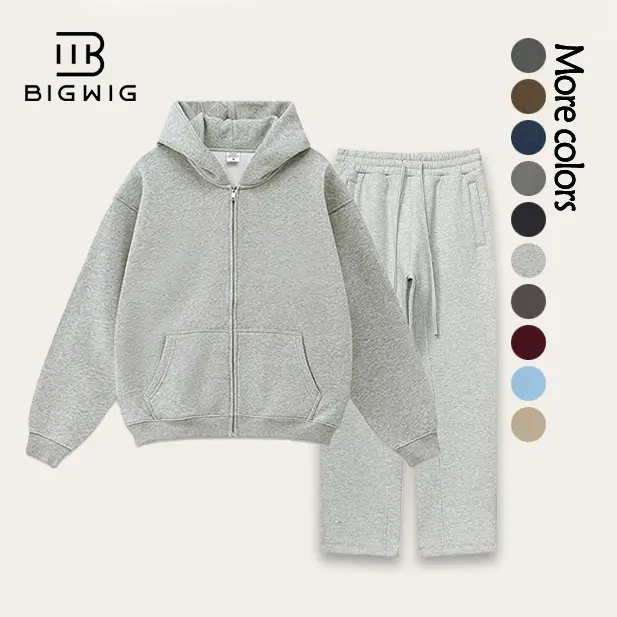BIGWIG Men's two-piece set Loose-fitting Hooded Sweatshirt and Wide-Leg Sweatpants - Y2K Casual Sportswear Set, suitable for sports/everyday wear Classic sweatshirt boxy  fit