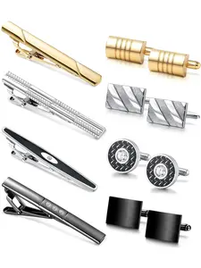 Cool 12 Pcs Colorful Tie Clip Cufflinks Set Fashionable Modern Styling Copper Necktie Tie Bar Clips for Men Women Trendy Business Shirts Tuxedo Wedding Gift