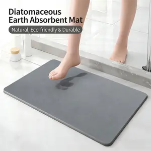 Diatom Mud Hard Floor Mats Anti-Slip Diatomite Water-Absorbing Quick-Drying Bathroom Mats for Shower & Drying Comfortable Safety