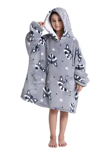Penguin Cartoon Print Pajamas, Heart Pocket, Unisex, Soft Thick Fabric, Long Sleeve, Fall & Winter