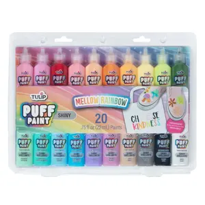 Tulip Puff Paint Mellow Rainbow, Multi-Surface Craft Paint,  .75 fl oz 20 Pack