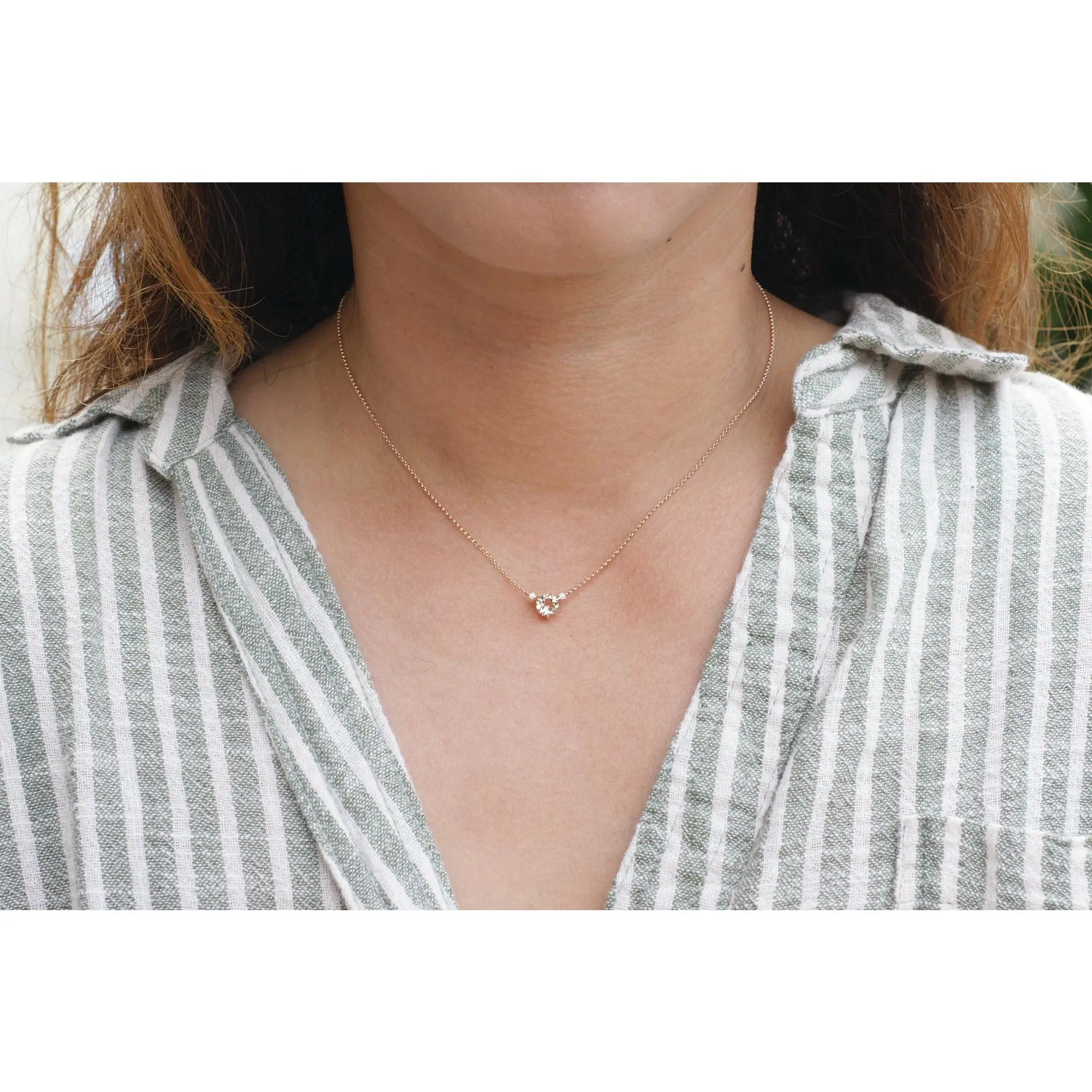 The Mandy Round Morganite Necklace