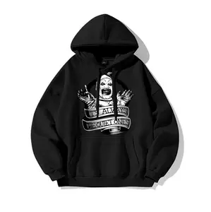 Terrifier 3 Horror Movie Inspired Graphic Hoodies For Men With Kangaroo Pockets Perfect Winter Streetwear And Christmas Gift Ideas