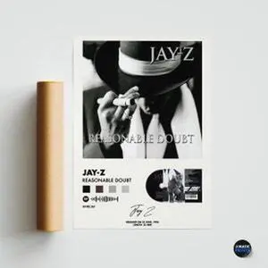 Jay Z - Reasonable Doubt - album cover posters - Digital Album - Art Poster Download - hip hop poster - 90s rap - jay-z