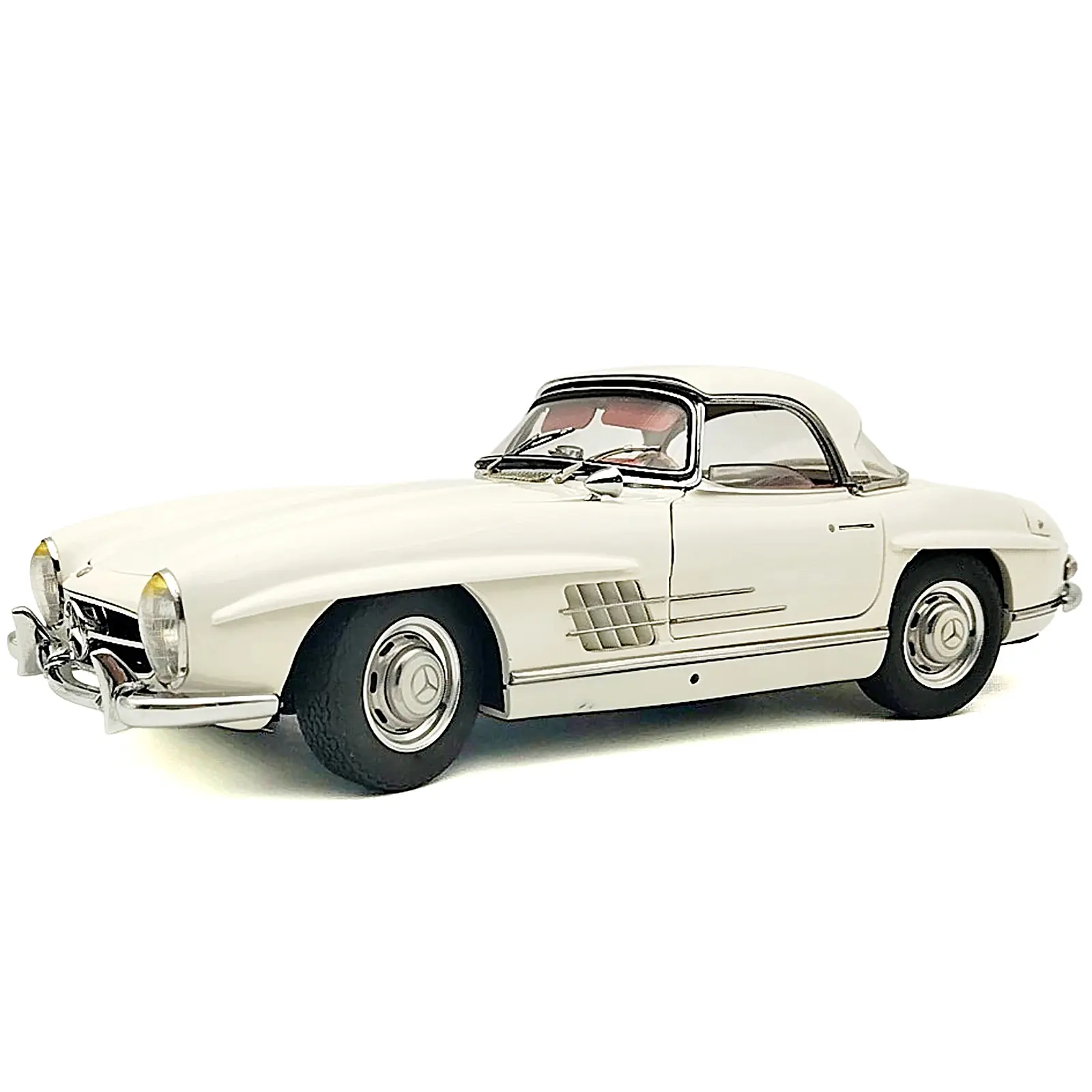 Mercedes-Benz 300 SL (W198 II) White with Red Interior Limited Edition to 1500 pieces Worldwide 1/18 Diecast Model Car by CMC