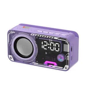 Waterproof Bluetooth Speaker with Time Display RGB Mood Light Portable Wireless Speaker Great Gift for Men and Women