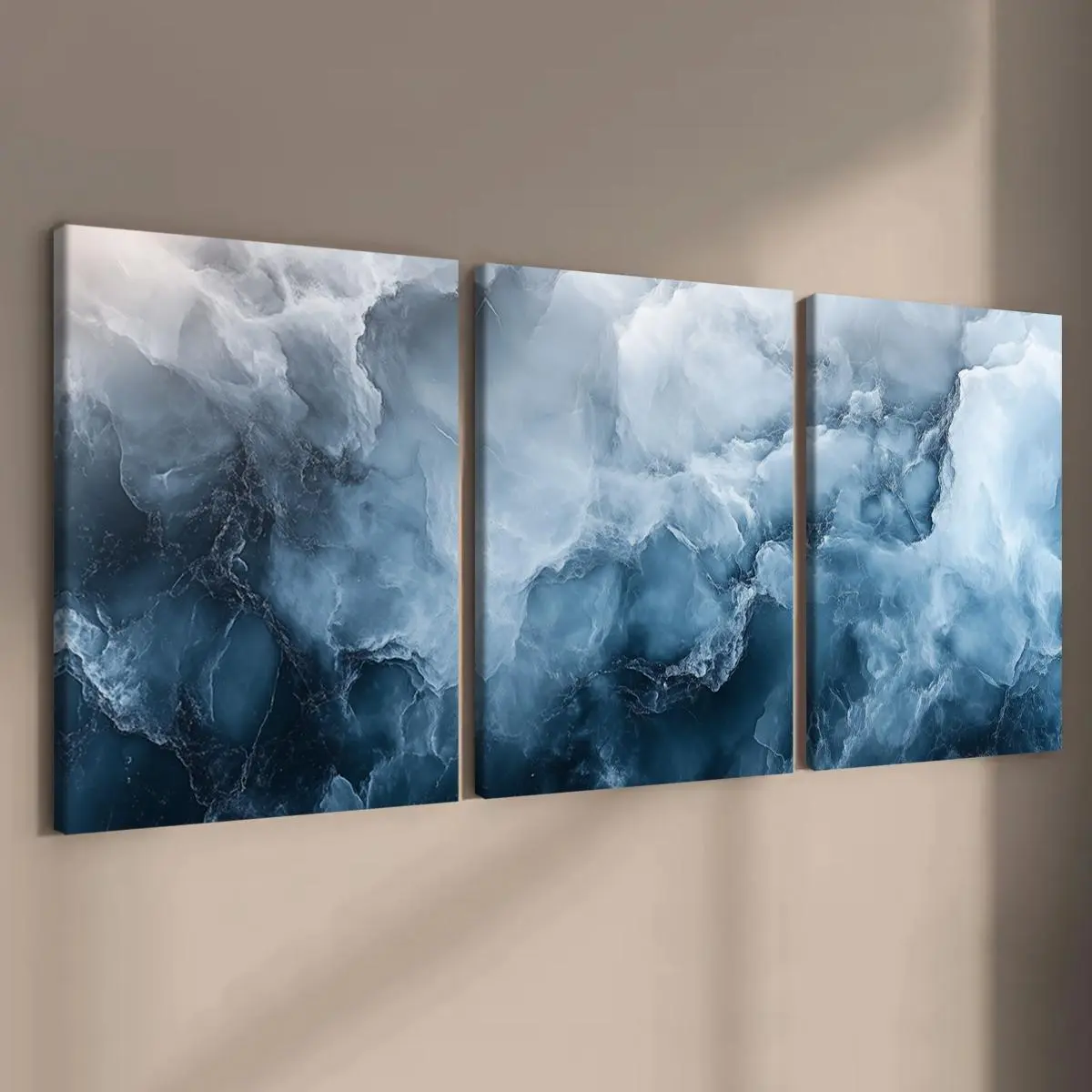 Wooden Framed Canvas Painting, 3 Counts/set Modern Abstract Art Wall Decoration, Wall Art for Home Living Room Bedroom Office