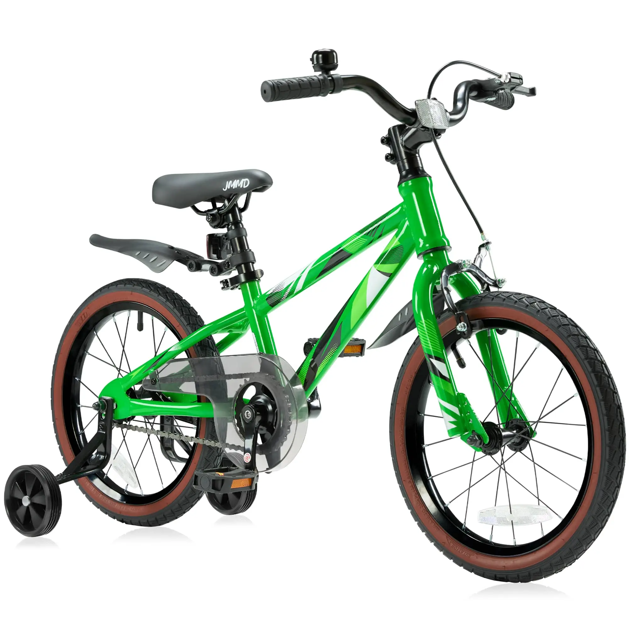 JMMD Unisex Kids Child-Powered Bicycle, 14/16/18-in Bikes for Ages 4-12 with Training Wheels, Kickstand, Handbrake, Chain Guard, Breathable Saddle, Christmas Outdoor Play Gift (Toys & Hobbies, Sports & Outdoor Play, Ride-on Toys)