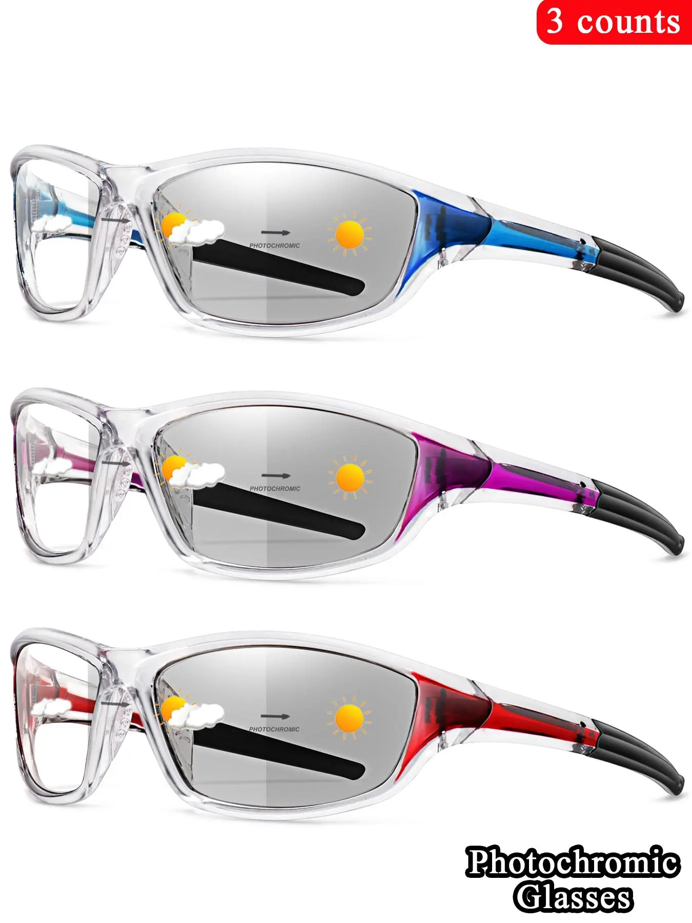 Unisex Light Change Color Sunglasses, Tinted Lens Sunglasses for Everyday Use, Sleek Rectangular Sunglasses, Rectangle Styles Sunglasses, Photochromic Glasses