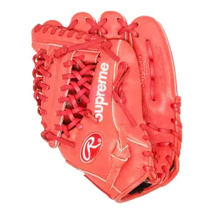 Supreme x Rawlings Red-White Baseball Glove, Professional Baseball Mitt for Ball Sports Enthusiasts