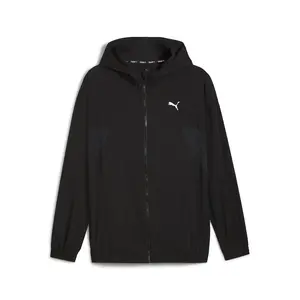 PUMA Mens Always On Woven Jacket Athletic Outerwear Casual Full Zip Moisture Wicking - Black