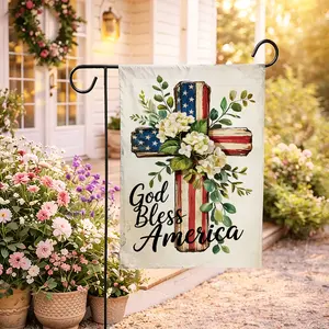 Christian Garden Flag 12x18 Double Sided | With God All Things Are Possible | Religious Floral Cross Porch Decor | Bible Verse Yard Banner 2026 Flower Design