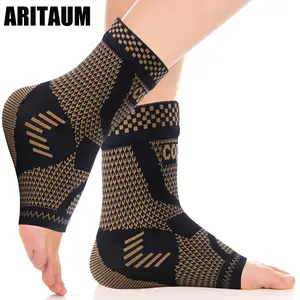 Copper fibre  ankle sleeves nylon knitted copper ion basketball warm and compressive ankle support for men and women plantar fasciitis sport Knee Compression Wrap Protective Knee Booster