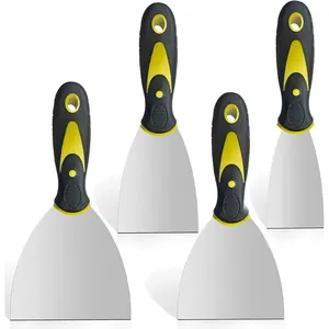 4 Pack Putty Knife Scraper, 2" 3" 4" 5" Putty Knife Set, Stainless Steel Putty Knife Scraper, Wallpaper Scraper Paint Scraper Tool for Spreading Drywall Spackle & Mud, Taping, Scraping Paint No Brand