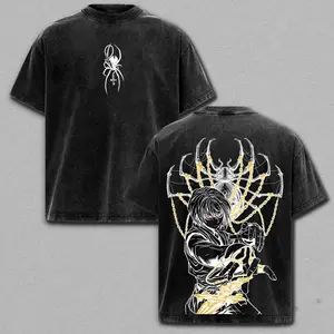 Limited Edition Kurapika T-Shirt – Hunter x Hunter Vintage Washed Oversized Graphic Tee, Anime Streetwear Casual, Heavy Cotton Unisex Top, Gift for HXH Fans